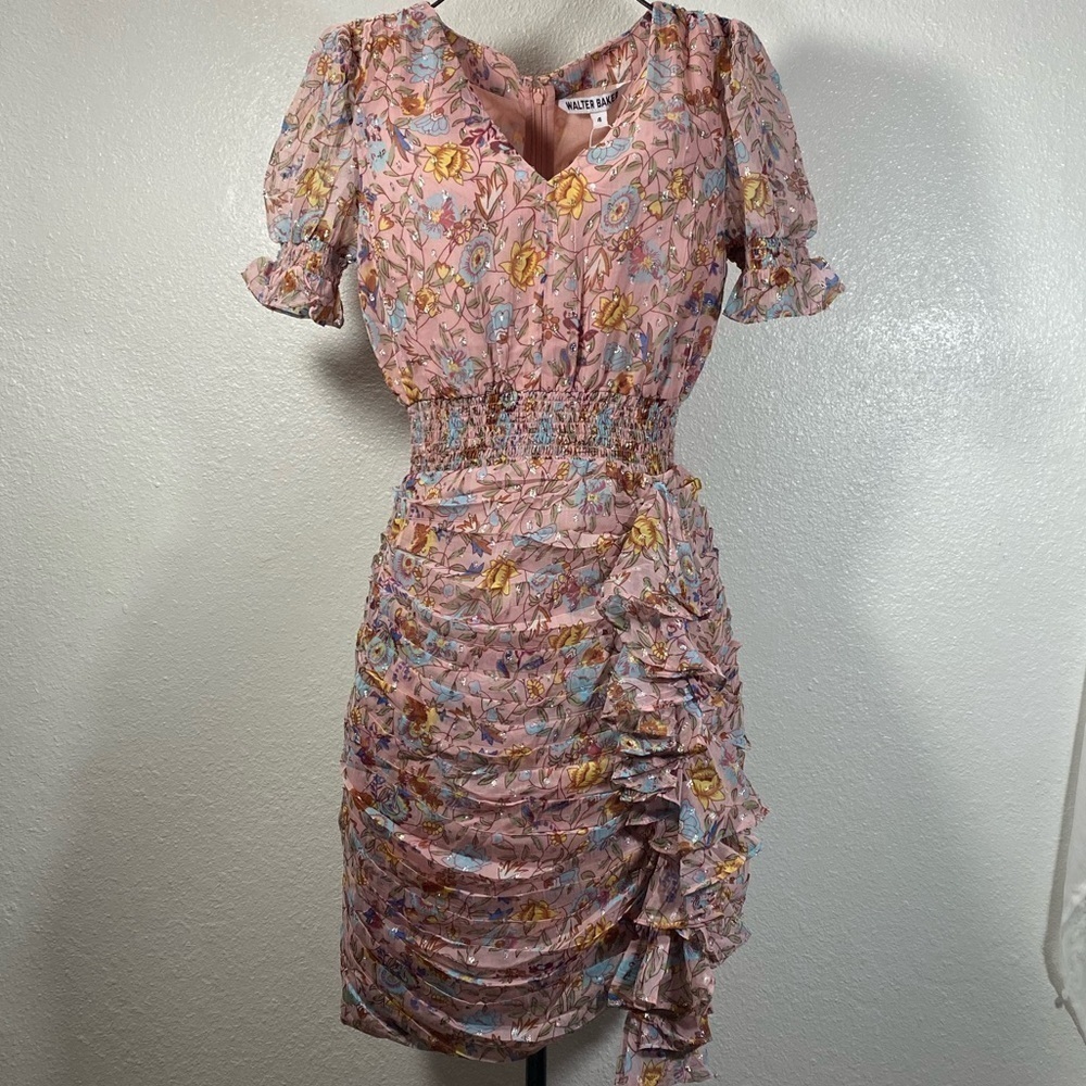 NWT Walter Baker Mars dress in pink primrose size 4 - Picture 3 of 16